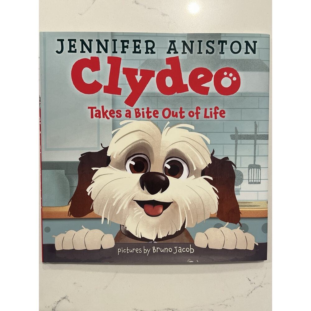 Jennifer Aniston SIGNED BOOK Clydeo Takes a Bite Out of Life Autographed #1